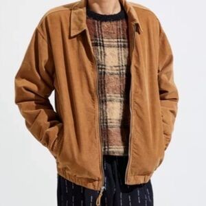 Urban Outfitters Harrington Camel Corduroy Zip Jacket Men's Size Large